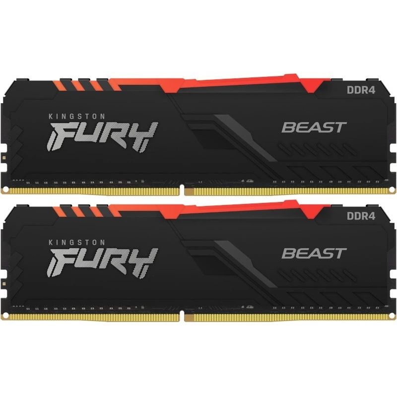 Memorie Kingston FURY Beast 16 GB DDR4 3600 MHz CL17, kit 2 x 8 GB, XMP 2.0, Negru, RGB
