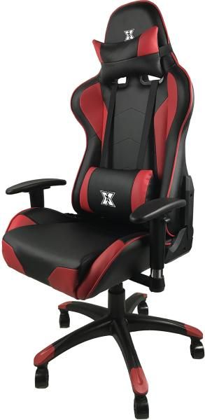 Scaun gaming X by Serioux, Torin, ajustabil, piele sintetica, piston pe gaz, manere reglabile, baza stea cu 5 picioare, greutate maxima admisa 150Kg, perne detasabile, negru si rosu