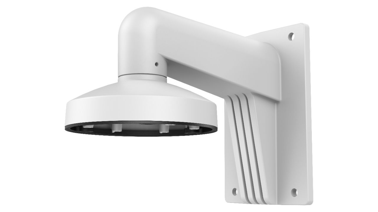 Suport de montaj pe perete pentru camere dome Hikvision DS-1473ZJ-135, material aliaj de aluminiu, dimensiuni: Ø 136 mm × 183.5 mm × 230 mm greutate: 704 g