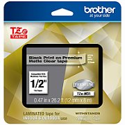 12MM BLACK ON CLEAR MATT TAPE