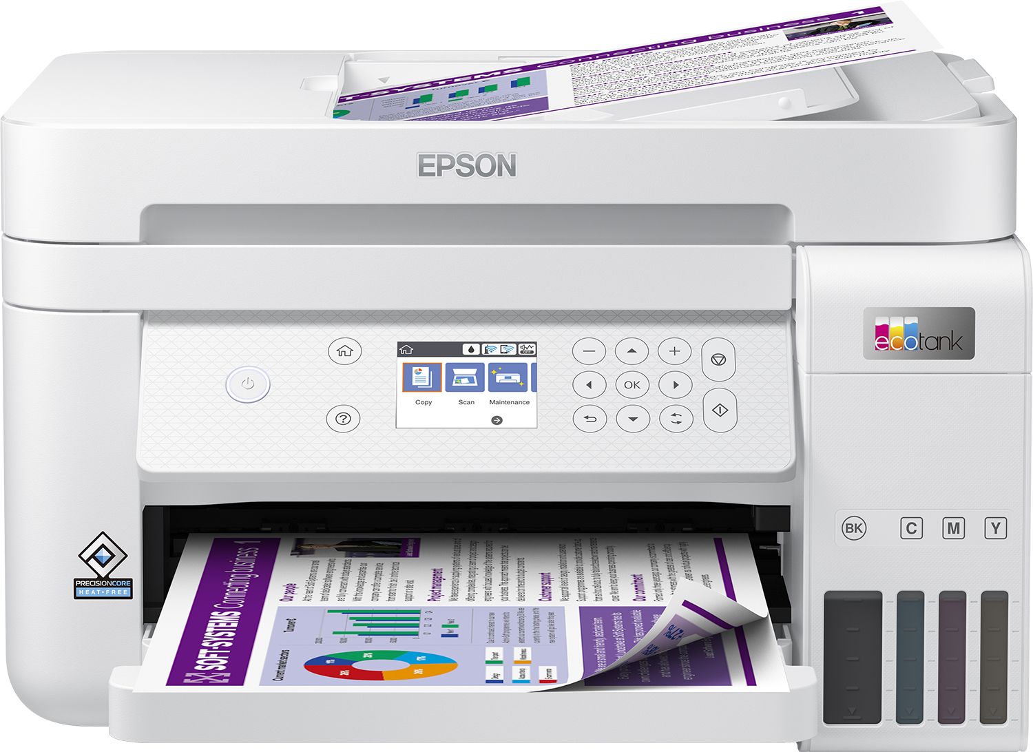 Imprimanta multifunctionala inkjet color Epson L6276, A4, duplex, ADF, USB 2.0, Wi-Fi, 33 ppm negru, 20 ppm color