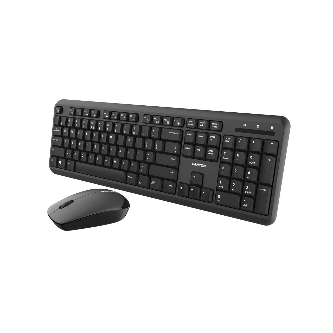 Wireless combo set,Wireless keyboard with Silent switches,104 keys, UK&US 2 in 1 layout,optical 3D Wireless mice 100DPI black