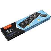 Wireless combo set,Wireless keyboard with Silent switches,104 keys, UK&US 2 in 1 layout,optical 3D Wireless mice 100DPI black