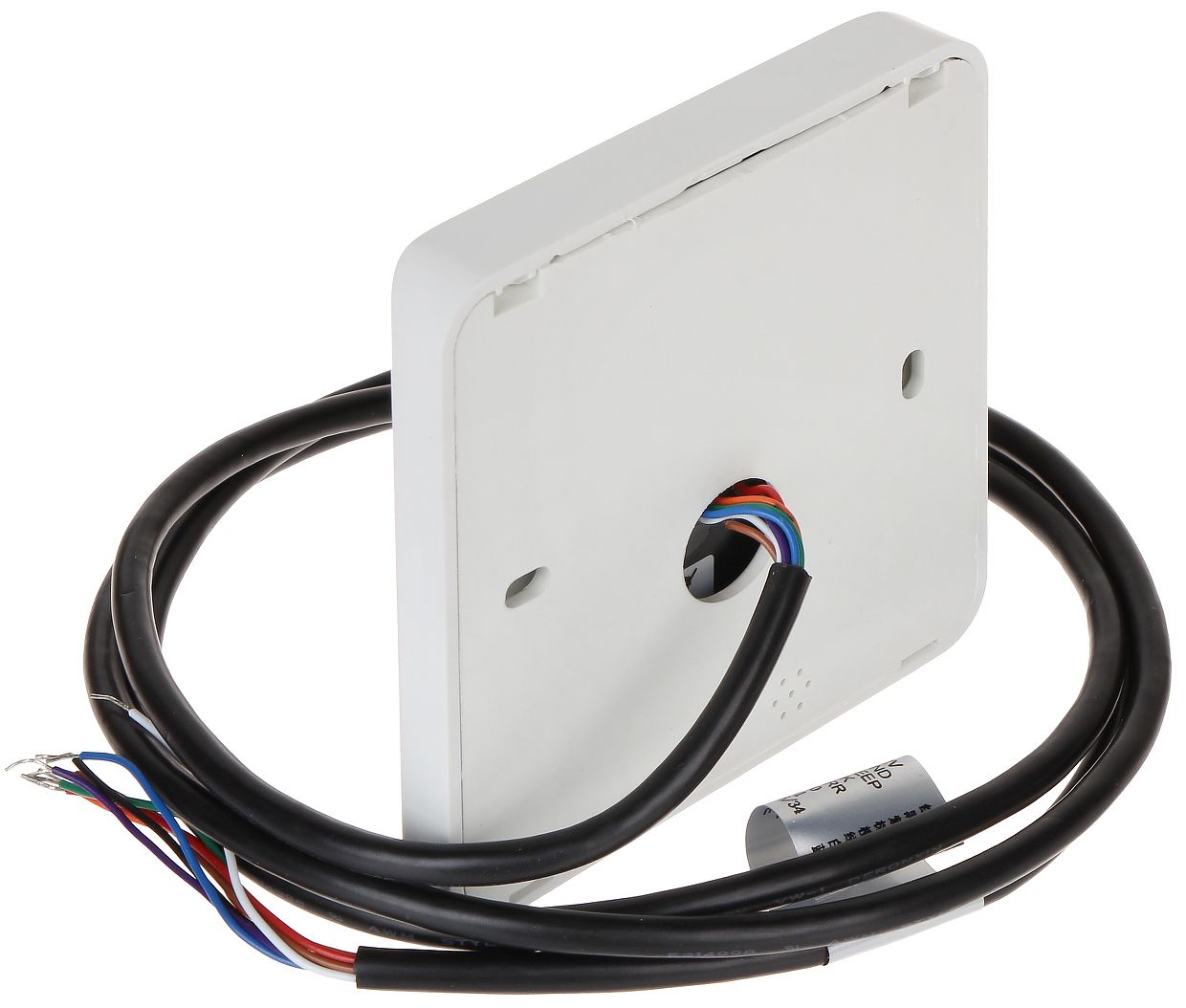 Cititor card Hikvision DS-K1801M, citeste carduri RFID Mifare, distanta citire: 50mm, comunicare: Wiegand 26/34 protocol, indicator LED de stare si alimentare alimentare: 12VDC, IP65, dimensiuni: 87 × 87 × 13.3mm