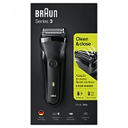 Braun Series 3 300 Electric Shaver, Razor for Men, Black/Volt Green
