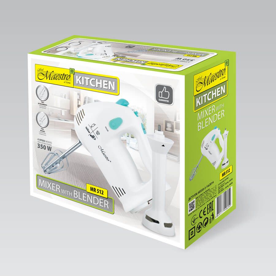 Blender + Hand Mixer MAESTRO MR-512 350W white