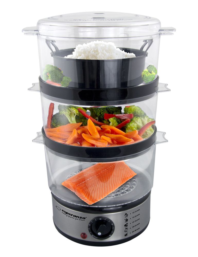 Esperanza EKG009 Steam cooker 3 stainless steel basket (s) 400 W 7.5L