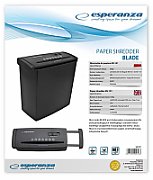 Esperanza EN101 paper shredder Strip shredding 22 cm Black
