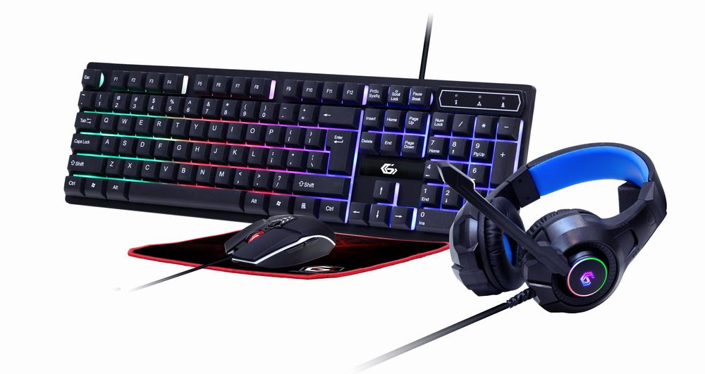 Gembird GGS-UMGL4-02 Gaming Set  Ghost  with 4in1 backlight, keyboard, mouse, pad, headphones