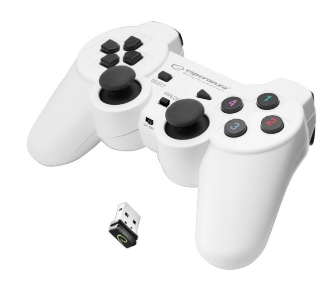 Esperanza EGG108W Gaming Controller Gamepad PC,Playstation 3 Analogue / Digital RF Black,White