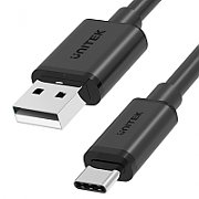 UNITEK KABEL USB USB-A — USB-C 50CM, Y-C481BK BLACK