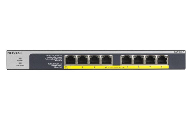 Switch NetGear GS108LP-100EUS, 8 porturi 10 / 100 / 1000 MBs