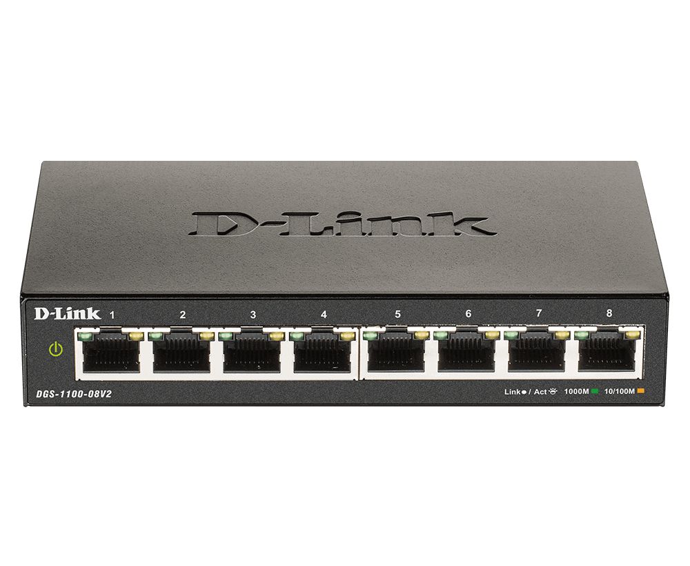 Switch D-Link DGS-1100-08V2/E, 8 porturi 10 / 100 / 1000 MBs