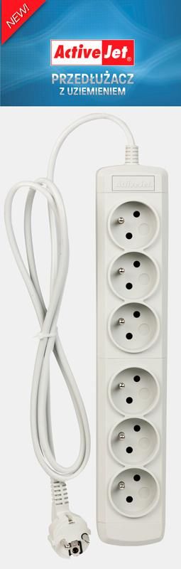 Activejet 6GNU - 3M - S power strip with cord
