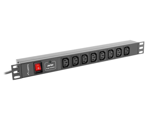 LANBERG POWER STRIP PDU RACK (1U, 16A, 8X IEC C13)