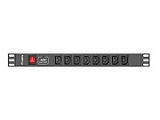 LANBERG POWER STRIP PDU RACK (1U, 16A, 8X IEC C13)