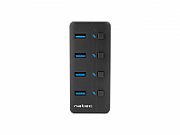 NATEC HUB USB 3.0 MANTIS 2 4-PORTS WITH SWITCH+POWER SUPPLY