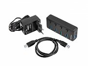 NATEC HUB USB 3.0 MANTIS 2 4-PORTS WITH SWITCH+POWER SUPPLY