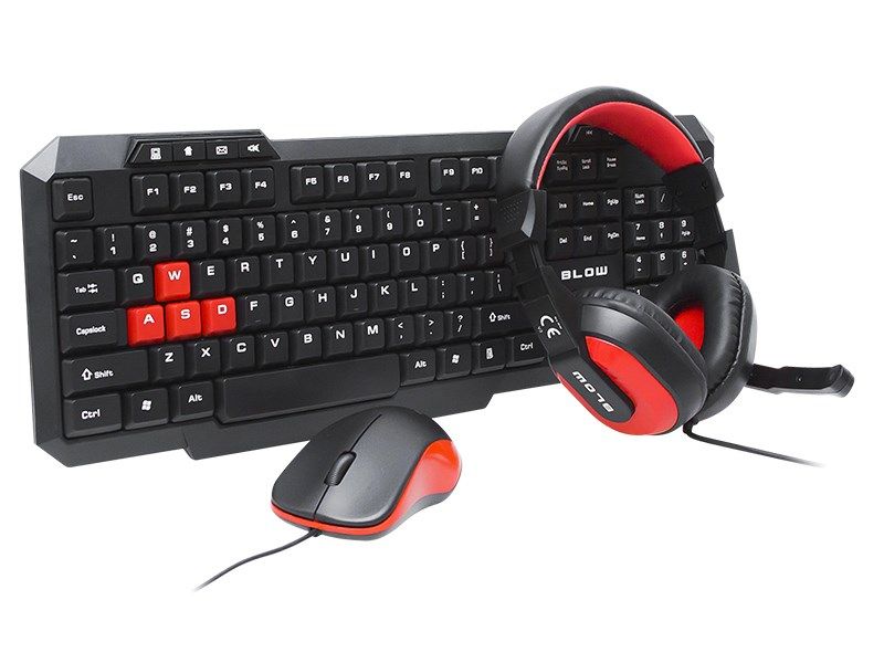 Keyboard + mouse Set membrane BLOW 84-221# ((US) black color, red color Optical)