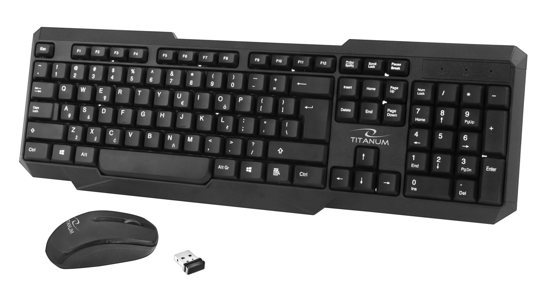 TITANUM TK108 Keyboard + USB mouse Black