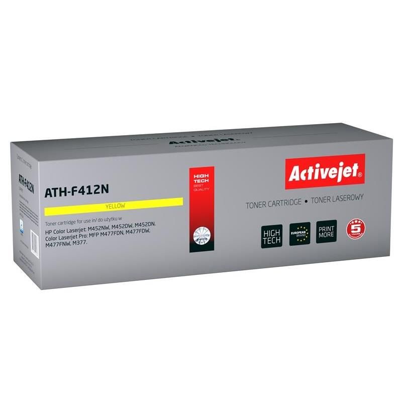 Activejet ATH-F412N toner for HP printer HP 410A CF412A replacement Supreme 2300 pages yellow