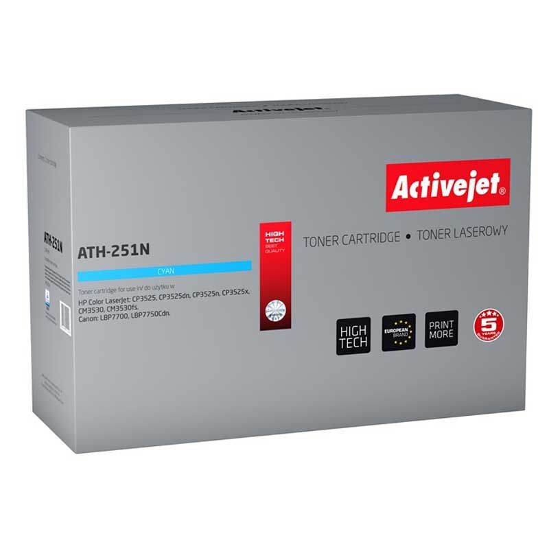 Activejet ATH-251N toner for HP printer HP 504A CE251A, Canon CRG-723C replacement Supreme 7000 pages cyan