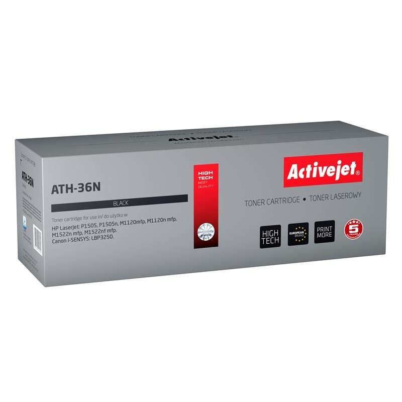 Activejet ATH-36N toner for HP printer HP 36A CB436A, Canon CRG-713 replacement Supreme 2000 pages black