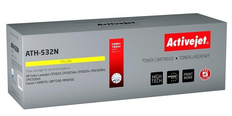 Activejet ATH-532N toner for HP printer HP 304A CC532A, Canon CRG-718Y replacement Supreme 3200 pages yellow