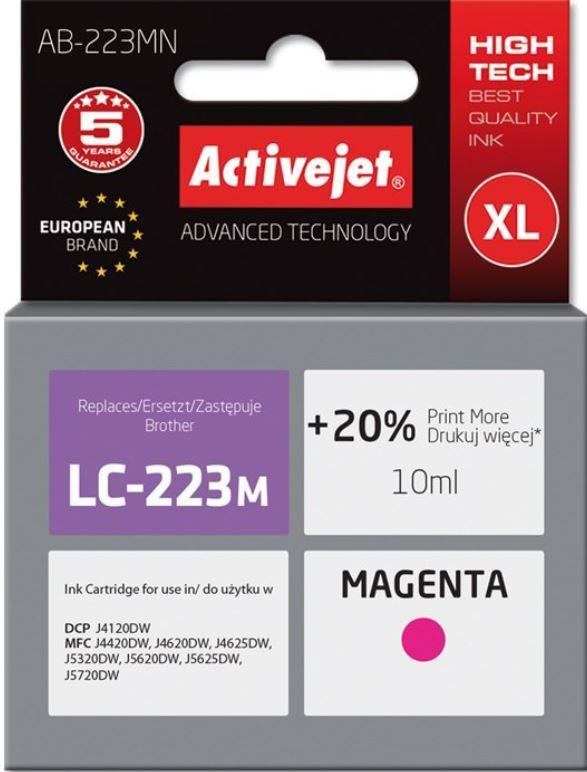 Cartus cerneala Activejet AB-223MN ,Magenta ,10 ml (compatibil cu Brother AB-223MN) 