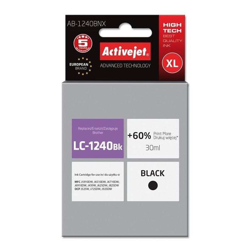 Cartus cerneala Activejet AB-1240BNX ,Negru ,30 ml (compatibil cu Brother AB-1240BNX) 