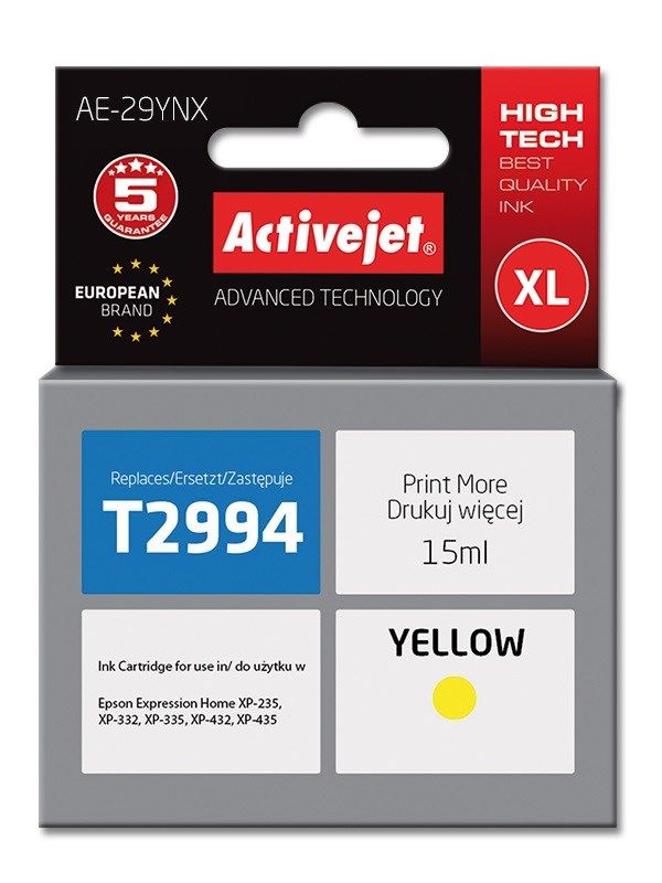 Cartus cerneala Activejet AE-29YNX ,Galben ,15 ml (compatibil cu Epson AE-29YNX) 