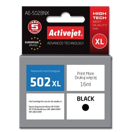 Cartus cerneala Activejet AE-502BNX ,Negru ,16 ml (compatibil cu Epson AE-502BNX) 