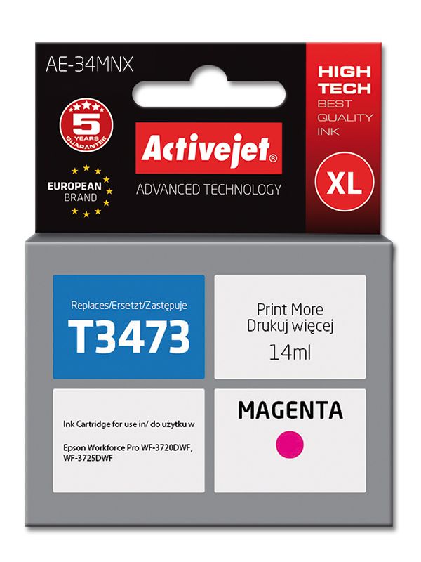 Cartus cerneala Activejet AE-34MNX ,Magenta ,14 ml (compatibil cu Epson AE-34MNX) 