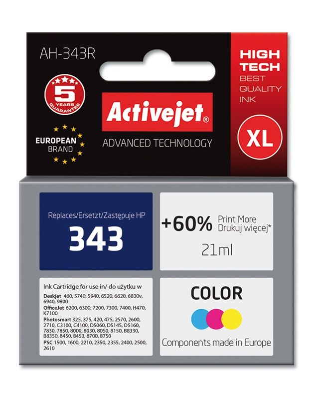 Cartus cerneala Activejet AH-343R ,Color ,21 ml (compatibil cu HP AH-343R) 