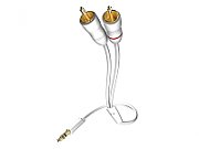 Cablu de legatura jack 3.5  la 2xRCA Inakustik Star, 1.5m, Gold plated, ecranat cu folie, alb, cod 003100015