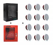 Sistem Sonorizare de Evacuare EN54  240W DSPPA PAVA 2240 + microfon pompier + 12 x Boxe de tavan 10W