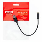 UNITEK USB CABLE USB-A — USB-C 25CM, Y-C480BK
