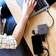 Green Cell AK61 Docking Station, Adapter, HUB USB-C HDMI 6in1 (USB 3.0 HDMI Ethernet USB-C)