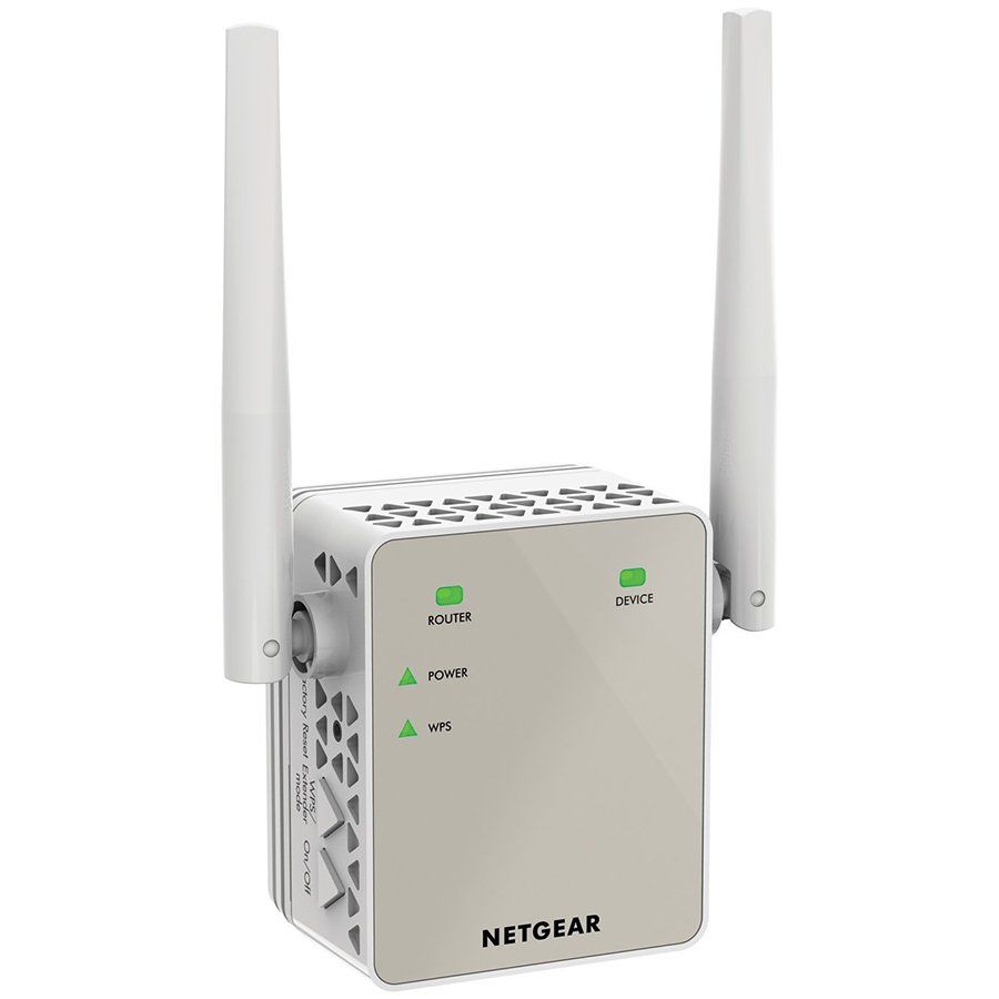 NETGEAR EX6120-100PES Netgear AC1200 WiFi Range Extender - 802.11ac, 1PT, Wall-plug Ext. Ant (EX6120)