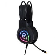 CASTI gaming Spacer RGB, cu fir, standard, utilizare gaming, microfon pe brat, conectare prin USB &ampamp Jack 3.5 mm x 2, iluminare RGB, negru,  SPGH-PHANTOM , (include TV 0.75 lei)