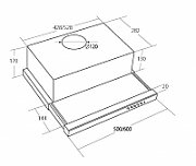 Akpo WK-7 Light Glass 50 Under-cabinet cooker hood Inox, Black