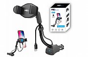 MBG LINE HC09A+X7 smart car holder with USB 15W wireless charging function Black