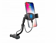 MBG LINE HC09A+X7 smart car holder with USB 15W wireless charging function Black