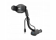 MBG LINE HC09A+X7 smart car holder with USB 15W wireless charging function Black