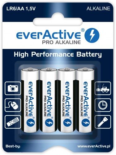 Alkaline batteries everActive Pro Alkaline LR6 AA - blister card - 4 pieces