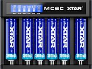 Battery charger for cylindrical Li-ion batteries 18650 Xtar MC6C