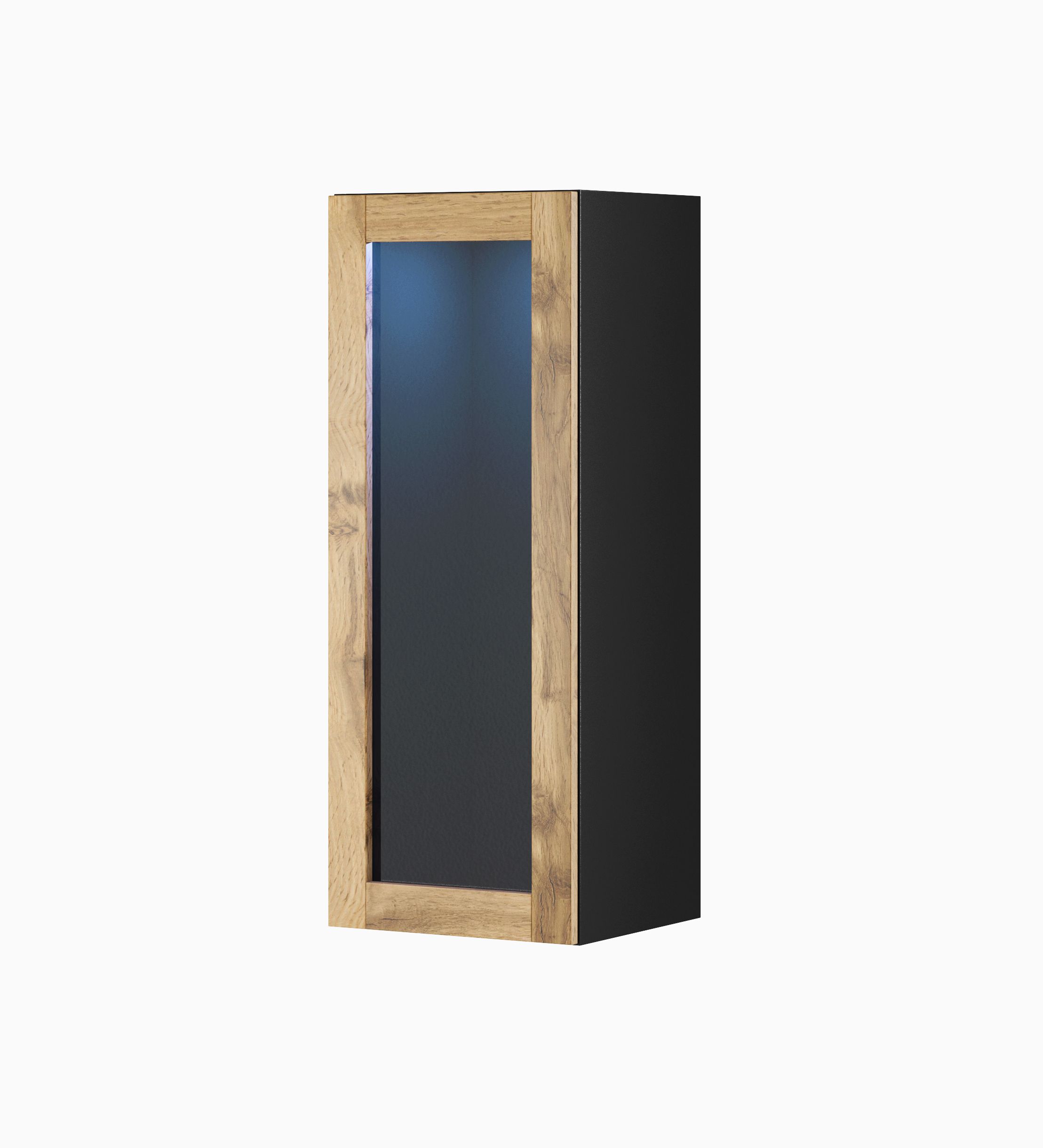 Cama cabinet VIGO  90  glass 90/35/32 black/wotan oak
