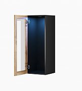 Cama cabinet VIGO  90  glass 90/35/32 black/wotan oak