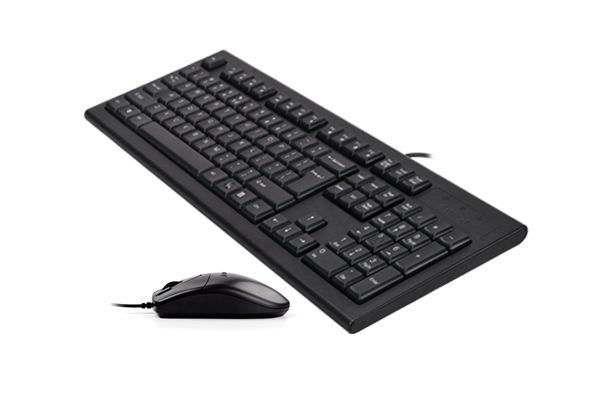 Kit TASTATURA si Mouse A4TECH,  KR-85+OP-620D , cu fir, 104 taste format standard, mouse 1000dpi, 4/1 butoane, negru,  KR-8520D-USB  (include TV 0.75 lei)