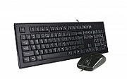 Kit TASTATURA si Mouse A4TECH,  KR-85+OP-620D , cu fir, 104 taste format standard, mouse 1000dpi, 4/1 butoane, negru,  KR-8520D-USB  (include TV 0.75 lei)